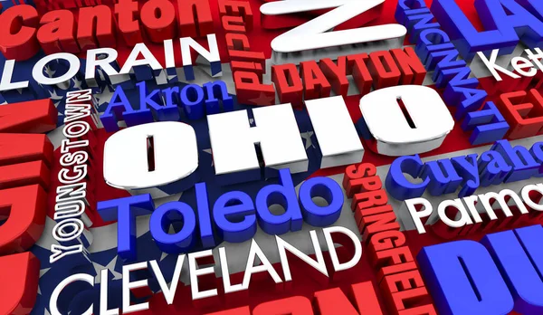 Ohio Cities Travel Destinations Tourism Background Illustration — 스톡 사진