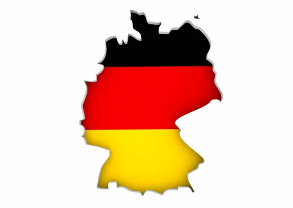 Germany Map Flag Background National Pride Illustration — Fotografia de Stock