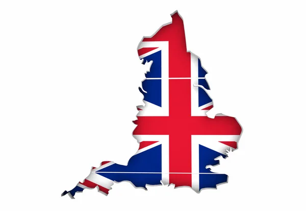 Англия Карта Флага Великобритания Великобритания Великобритания Третья Иллюстрация — стоковое фото