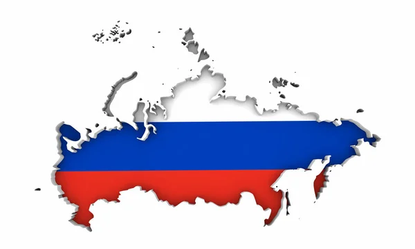 Russia Map Country Flag Background Illustration — Fotografia de Stock