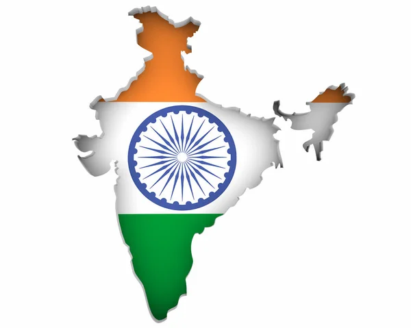 India Country Map Flag Har Ghar Tiranga Background Illustration — Fotografia de Stock