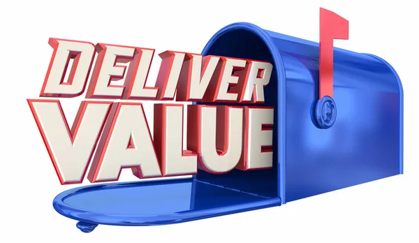 Deliver Value Mailbox Great Service Product Business Illustration — Foto Stock