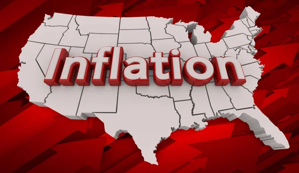 Инфляция Сша Повышение Цен Национальный Индекс Себестоимости America Map Illustration — стоковое фото