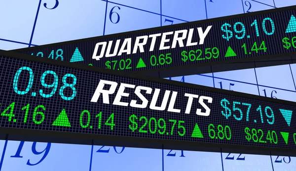 Kvartalsresultat Företag Resultat Resultat Försäljning Uppdateringsrapport Illustration — Stockfoto