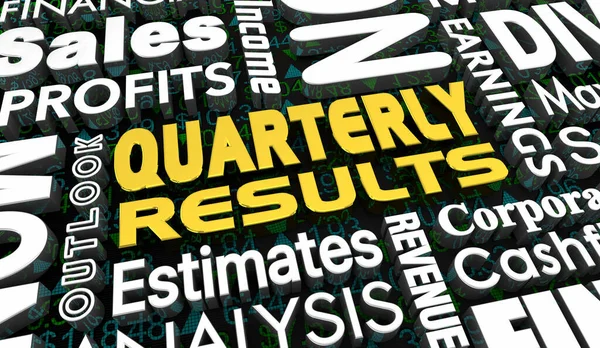 Quarterly Results Sales Profits Earnings Business Update Report Illustration — Stock Photo, Image
