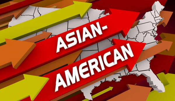 Población Asiático Americana Estados Unidos América Eeuu Aumento Flechas Ilustración —  Fotos de Stock