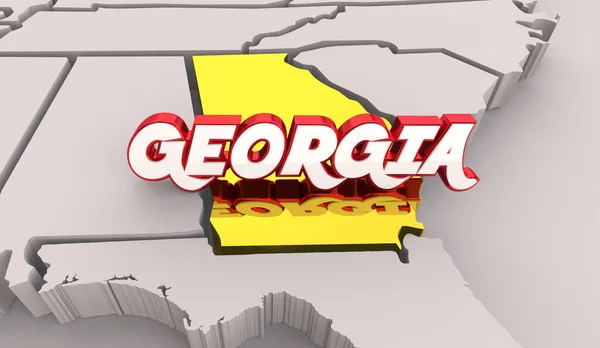 ジョージア州Ga州地図 ビジネス旅行観光3Dイラスト Jpg — ストック写真