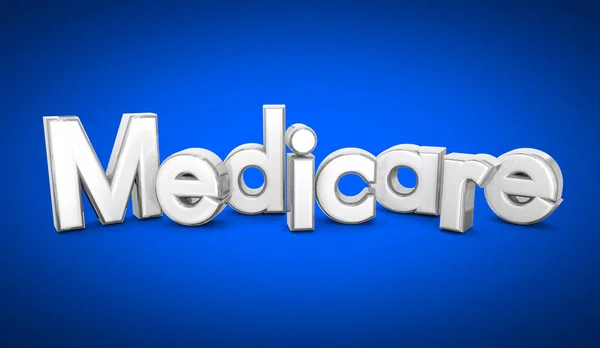 Medicare Försäkring Täckning Program Hälsovård Förmånsplan Word Illustration — Stockfoto