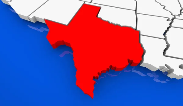 Texas State Map Resmål Affärsplats Illustration — Stockfoto