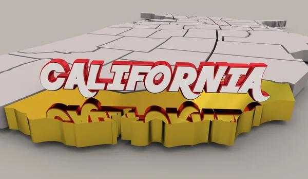 California State Ηπα Χάρτης Ταξιδιωτικός Προορισμός Εικονογράφηση — Φωτογραφία Αρχείου