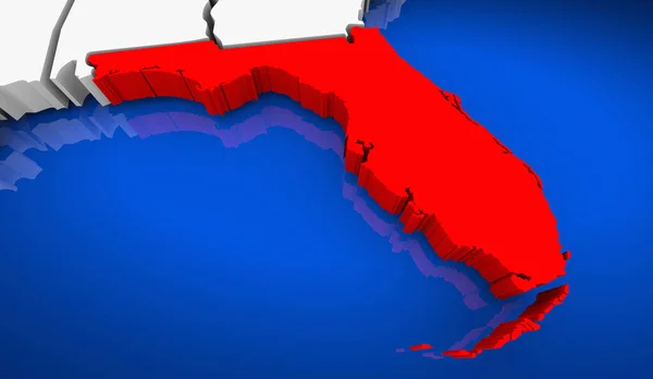 Florida State Map Τουριστικός Προορισμός Εικονογράφηση — Φωτογραφία Αρχείου