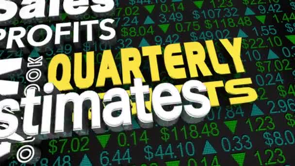 Quarterly Results Sales Profits Earnings Business Update Report Animation — Stock Video