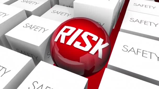 Risk Säkerhet Risky Beteenden Fara Varning Säker Säkerhet Animering — Stockvideo