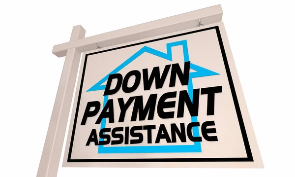 Payment Assistance Program Βοήθεια Αγορά Σπίτι Προς Πώληση Είσοδος Εικονογράφηση — Φωτογραφία Αρχείου