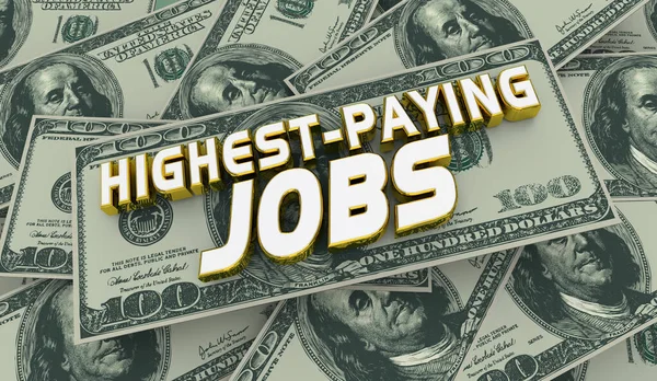 高薪工作的职业潜力使最多的金钱收入成为美元 — 图库照片