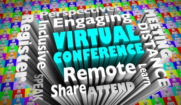 Virtuální Konference Připojit Vzdálené Síťové Události Registrovat Ilustraci — Stock fotografie