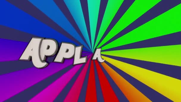 Applause Word Recognition Appreciation Great Job Work Compliment Animation — Stock Video