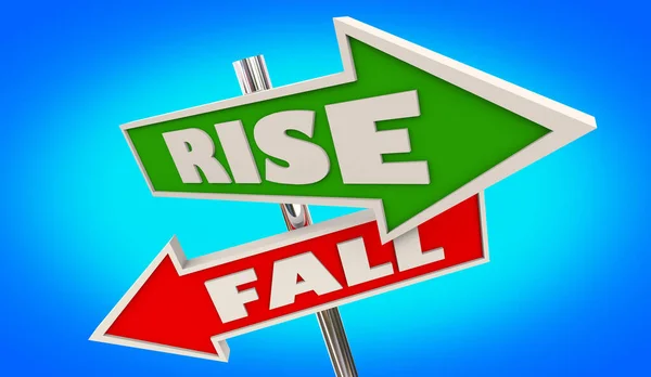 Rise Fall Direction Arrow Signs Choose Path Success Win Goal — Stock Photo, Image
