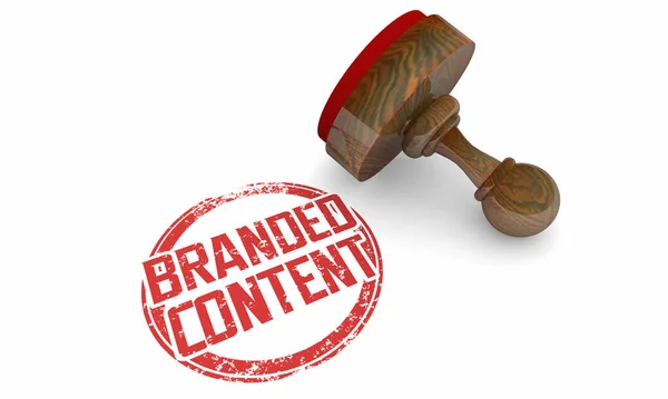 Branded Content Stamp Advertising Trust Social Media Post Creator Illustration — Stok Foto