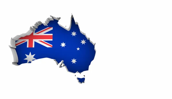 Australien Flagge Karte Land Hintergrund Nation Illustration — Stockfoto