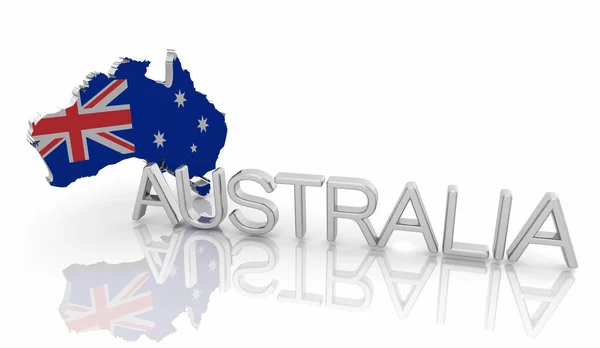 Australia Flag Map Country Background Nation Illustration — Stock Photo, Image