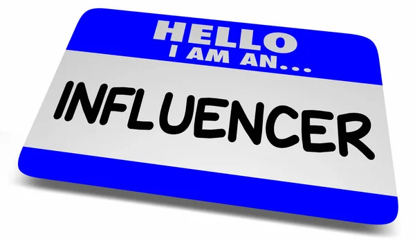 Hello Influencer Social Media Personality Celebrity Name Tag Sticker Illustration — Stock fotografie