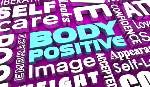 Body Positiivinen Self Care Rakkaus Image Ulkonäkö Paino Hyväksyntä Kuvitus — kuvapankkivalokuva
