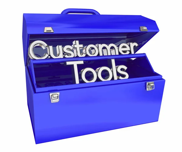 Customer Tools Toolbox Sales Self Service Support Help Assistance Resources — Stock Photo, Image