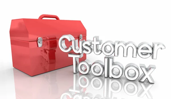 Customer Toolbox Hulpmiddelen Hep Ondersteuning Self Service Opties Verkoop Illustratie — Stockfoto