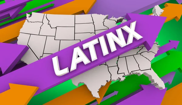 Latinx Population Rising Usa Amerikai Egyesült Államok Spanyol Növekedés Illusztráció — Stock Fotó