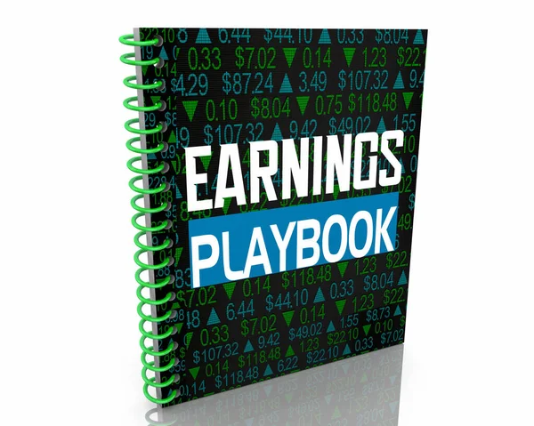 Earnings Playbook Stock Market Quarterly Revenue Report Season Illustration — Stock Photo, Image