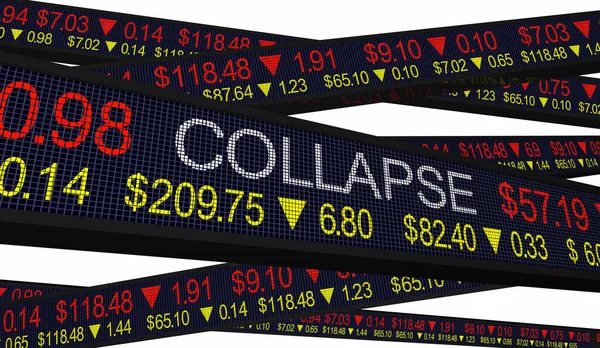 Collapse Stock Market Crash Lose Money Share Prices Falling Illustration — Stock Photo, Image