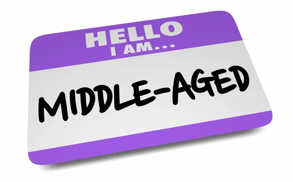 Middeleeuwse Nametag Sticker Hello Aging Life Experience Illustratie — Stockfoto
