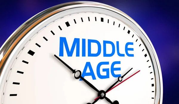 Middle Age Clock Counting Years Time Passing Aging Illustration — Stock Photo, Image