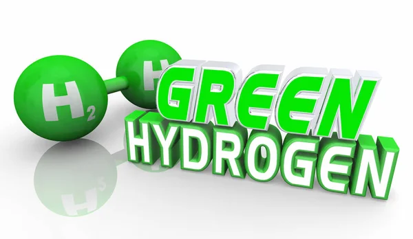 Grüner Wasserstoff Saubere Energie Kraftstoff Umwelt Niedrige Emissionen Illustration — Stockfoto