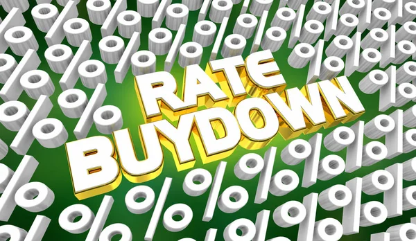Ставка Buydown Відсотки Нижчі Платежі Заощаджуйте Гроші Ілюстрації — стокове фото