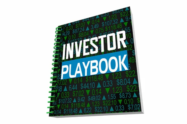Anleger Playbook Aktienmarkt Finanzwachstum Kaufen Verkaufen Handel Illustration — Stockfoto