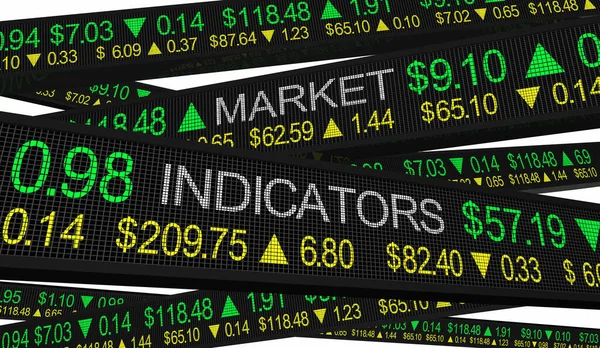 Marktindicatoren Investeringshulpmiddelen Index Data Analytics Illustratie — Stockfoto
