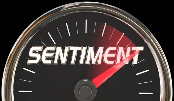 Sentiment Feedback Van Klanten Attitude Mindset Speedometer Measure Level Illustration — Stockfoto