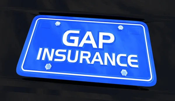 Gap Insurance Car License Plate Policy Täckning Lån Förlust Balans — Stockfoto