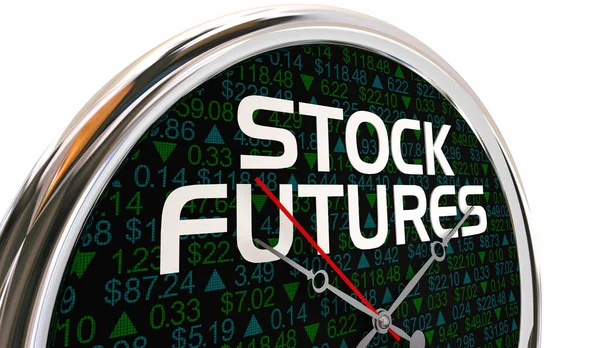 Aandelenfutures Clock Early Hours Pre Market Trading Exchange Index Illustratie — Stockfoto