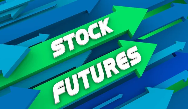 Stock Futures Premarket Trading Higher Shares Prices Quotes Arrows Illustration — Stock Photo, Image
