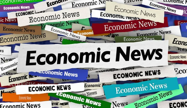 Noticias Económicas Economía Financiera Titulares Actualizar Información Ilustración — Foto de Stock