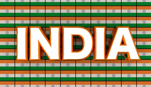 Ινδία Σημαίες Χώρα Έθνος Έμβλημα Ιστορικό Εικονογράφηση — Φωτογραφία Αρχείου