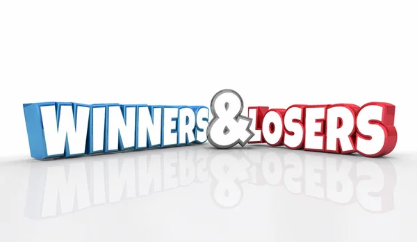 Winners Losers Wins Losses Top Best Performers Game Competition Results — Stock Photo, Image