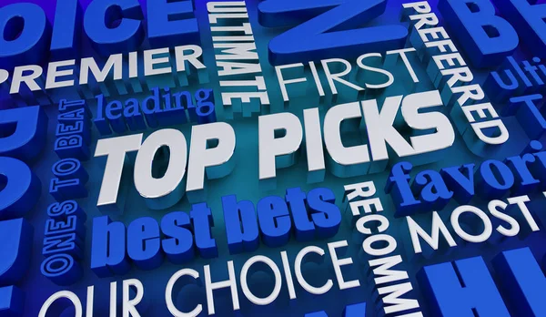 Top Picks Melhores Apostas Escolhas Recomendadas Favoritos Word Background Ilustração — Fotografia de Stock