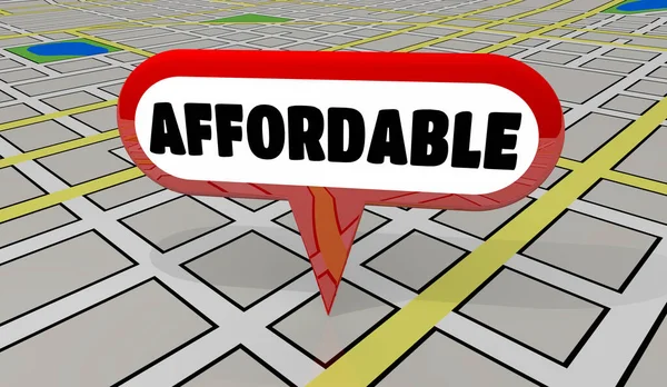Habitação Acessível Imóveis Compras Custo Vida Mapa Localização Ilustração — Fotografia de Stock