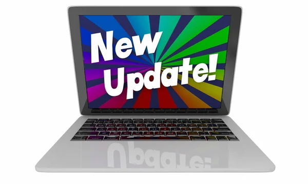 Nieuwe Update Laptop Computer Nieuwste Hardware Software Informatie Illustratie — Stockfoto