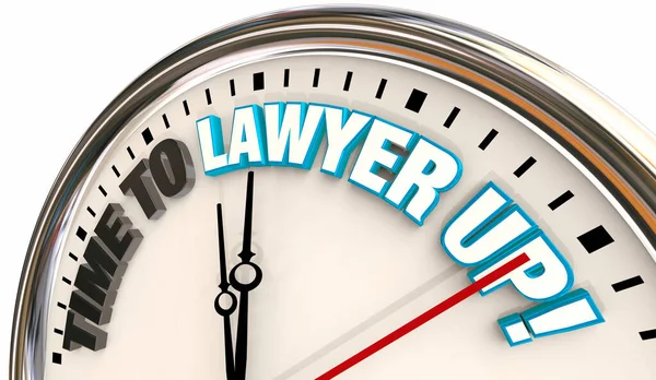 Tempo Avvocato Assumere Avvocato Processo Legale Citato Giudizio Illustrazione — Foto Stock