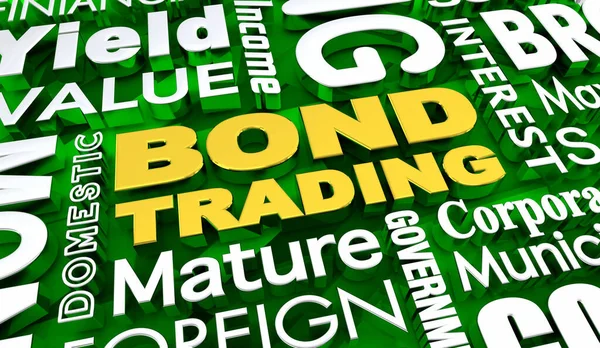 Bond Trading Investment Trade Buy Sell Money Funds Illustration — Foto Stock